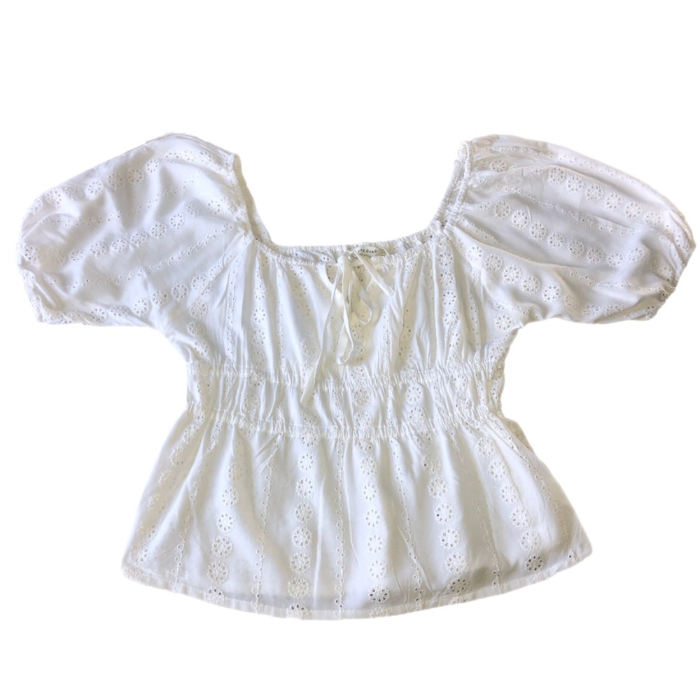 NWT White Eyelet Crop Top